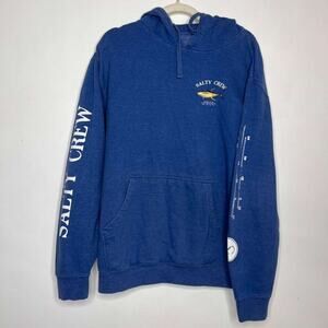 Salty Crew Blue Pullover Hoodie with Fish Logo